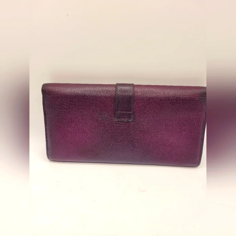 Yves Saint Laurent Leather Purple Wallet - Picture 3 of 6
